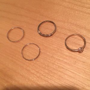 ring set (4 rose gold rings)
